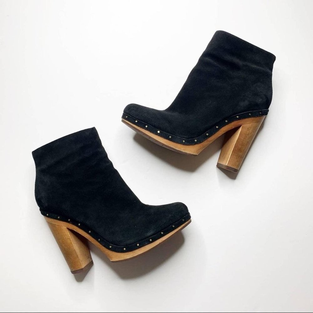 Joie Dewitt Suede Clog Ankle Booties (NEW), Size 9.5 (Europe 39.5), Black